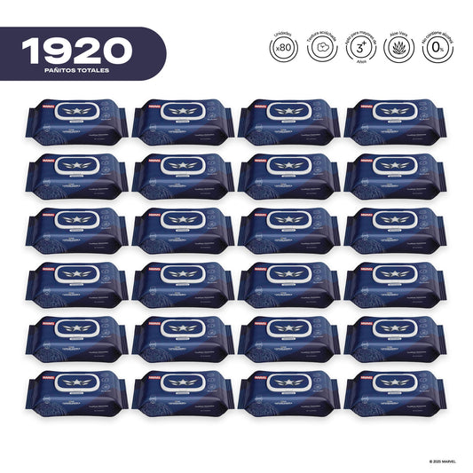 Pack x 24 Pañitos Húmedos Marvel Cosmos Capitán America