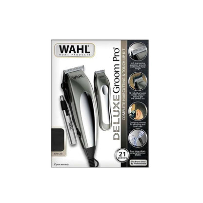 Combo Maquina + Patillera & Trimmer Wahl Deluxe 79305-3608