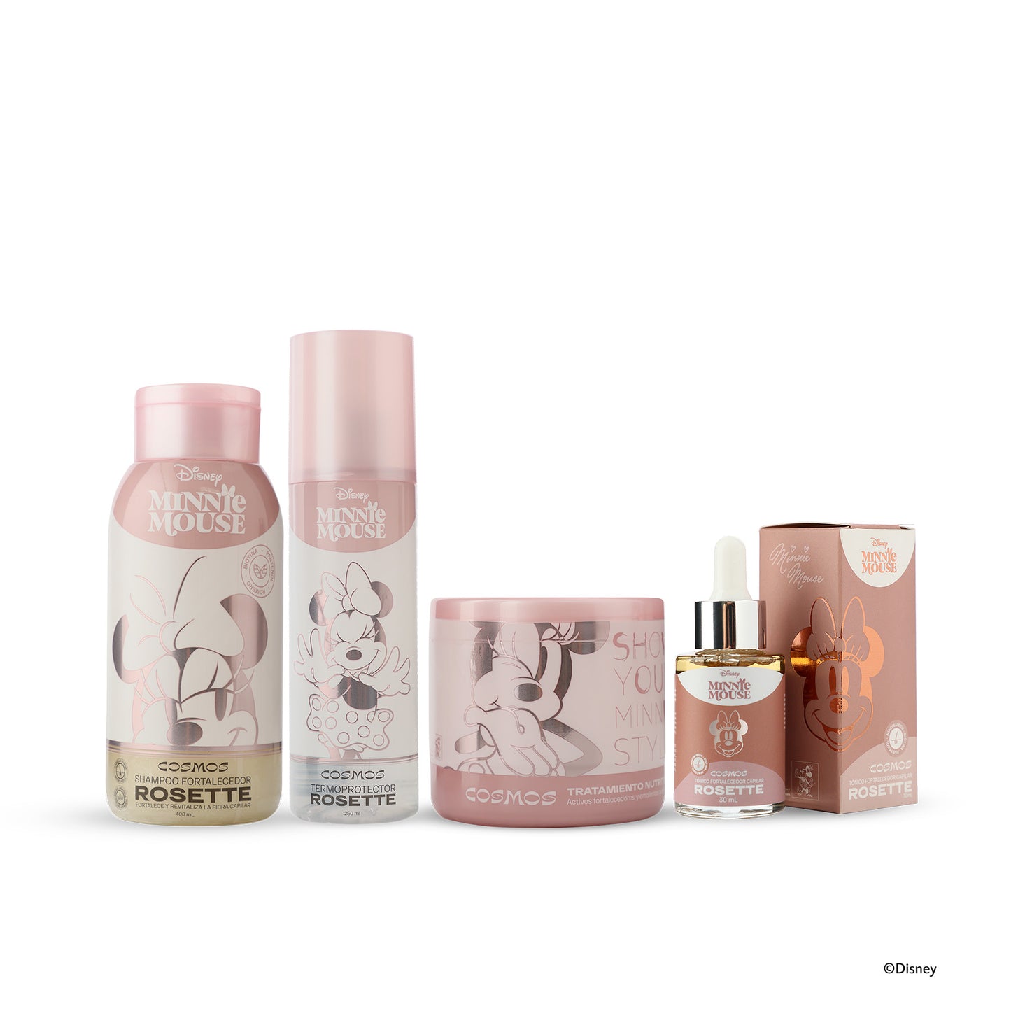 Kit Capilar Completo Cosmos Rosette Disney Minnie Mouse – Fuerza, Hidratación y Protección